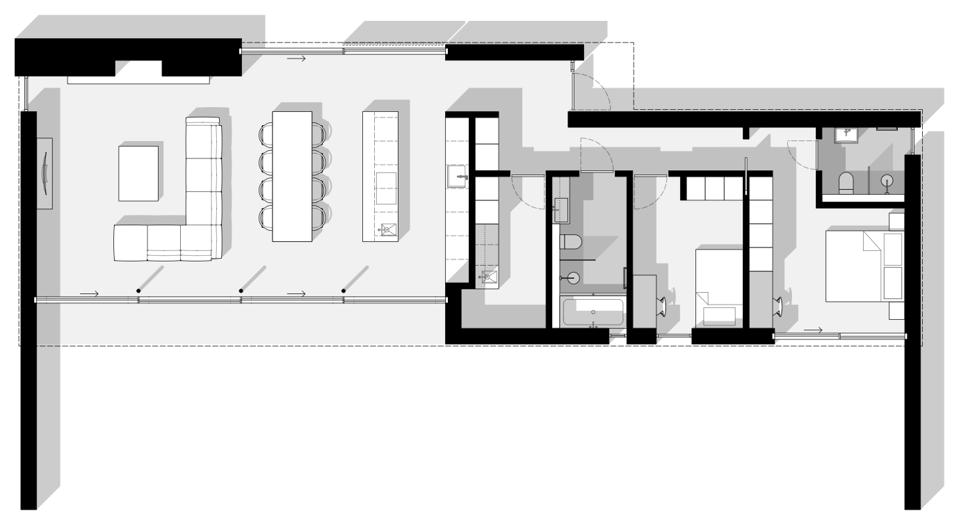 Floor plan — 2 bedrooms