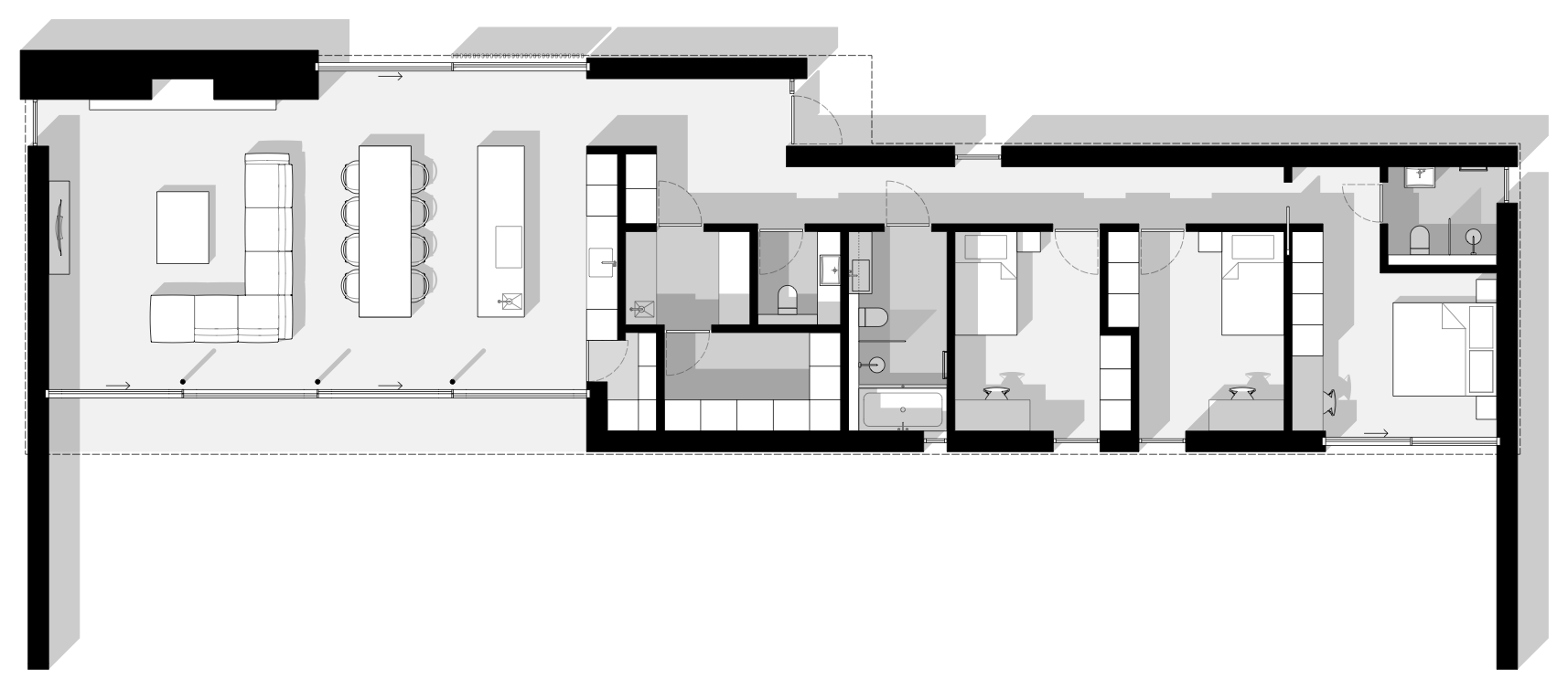 Floor plan — 3 bedrooms